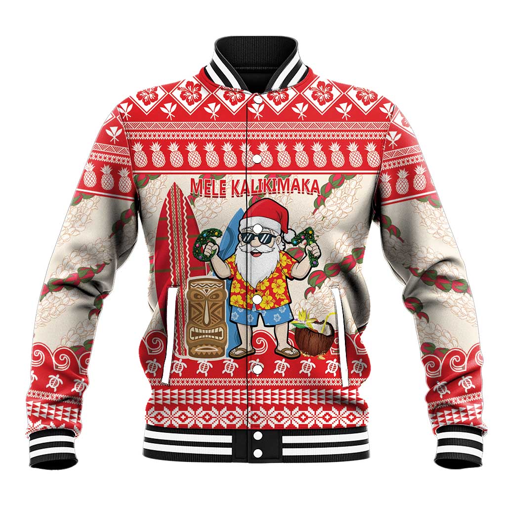 Hawaii Christmas Six Seven Baseball Jacket Mele Kalikimaka Funny Santa 67 Gen Alpha Slang - Polynesian Pride