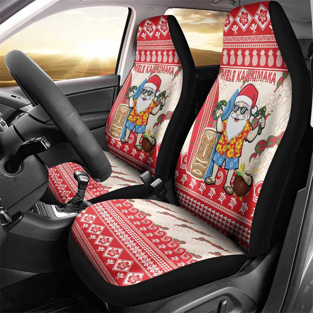 Hawaii Christmas Six Seven Car Seat Cover Mele Kalikimaka Funny Santa 67 Gen Alpha Slang - Polynesian Pride