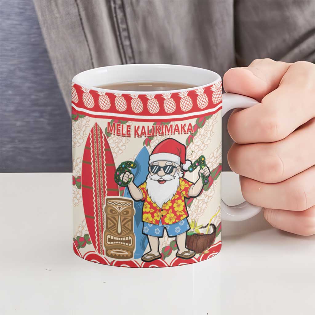 Hawaii Christmas Six Seven Ceramic Mug Mele Kalikimaka Funny Santa 67 Gen Alpha Slang - Polynesian Pride