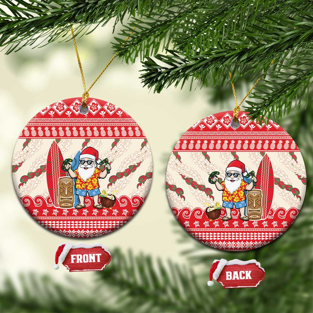 Hawaii Christmas Six Seven Ceramic Ornament Mele Kalikimaka Funny Santa 67 Gen Alpha Slang - Polynesian Pride