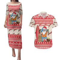 Hawaii Christmas Six Seven Couples Matching Puletasi and Hawaiian Shirt Mele Kalikimaka Funny Santa 67 Gen Alpha Slang - Polynesian Pride