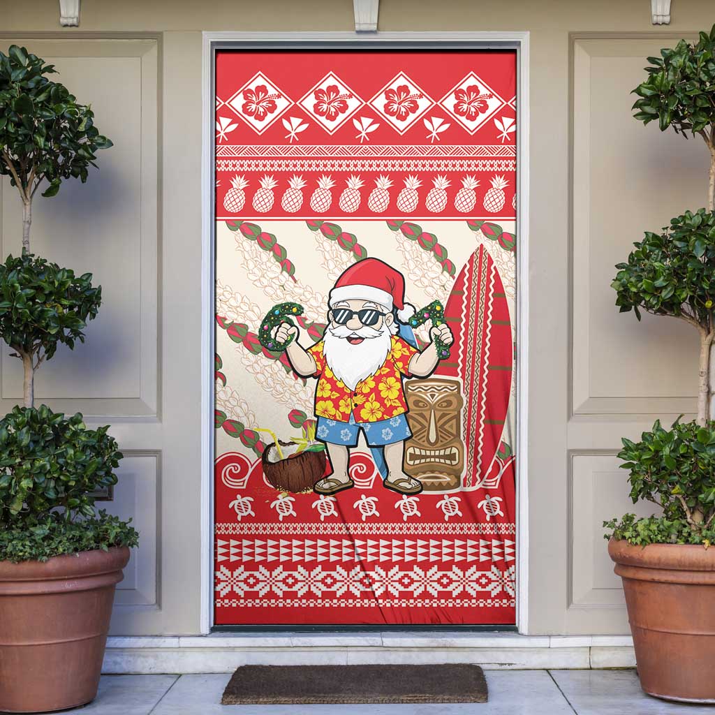 Hawaii Christmas Six Seven Door Cover Mele Kalikimaka Funny Santa 67 Gen Alpha Slang - Polynesian Pride