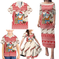 Hawaii Christmas Six Seven Family Matching Puletasi and Hawaiian Shirt Mele Kalikimaka Funny Santa 67 Gen Alpha Slang - Polynesian Pride