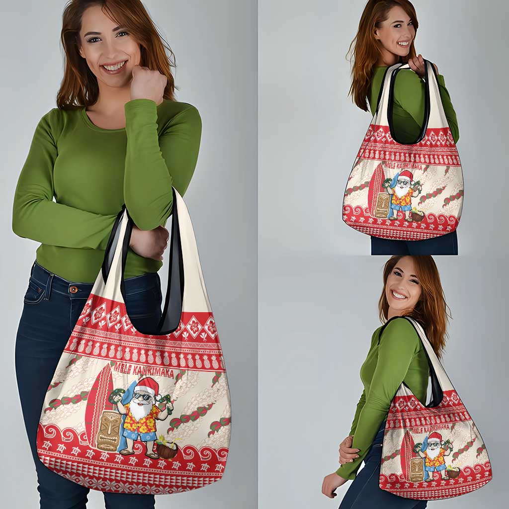 Hawaii Christmas Six Seven Grocery Bag Mele Kalikimaka Funny Santa 67 Gen Alpha Slang - Polynesian Pride