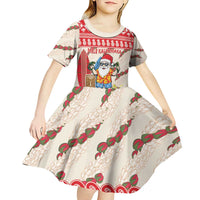 Hawaii Christmas Six Seven Kid Short Sleeve Dress Mele Kalikimaka Funny Santa 67 Gen Alpha Slang - Polynesian Pride