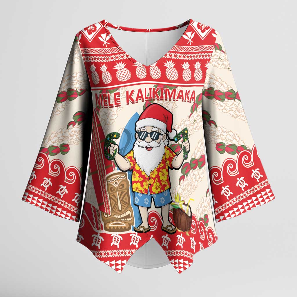 Hawaii Christmas Six Seven Kimono Sleeve Blouse Mele Kalikimaka Funny Santa 67 Gen Alpha Slang - Polynesian Pride