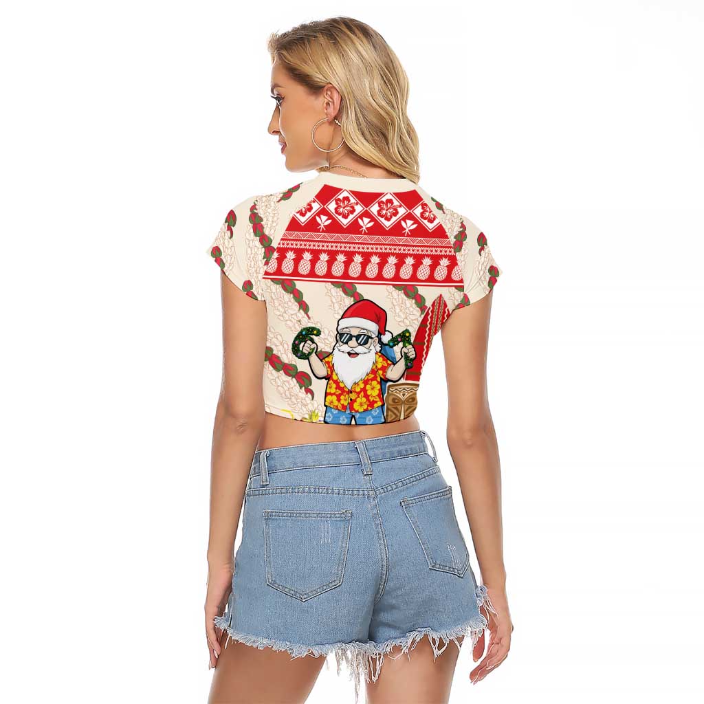 Hawaii Christmas Six Seven Raglan Cropped T Shirt Mele Kalikimaka Funny Santa 67 Gen Alpha Slang - Polynesian Pride