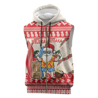 Hawaii Christmas Six Seven Sleeveless Zip Hoodie Mele Kalikimaka Funny Santa 67 Gen Alpha Slang - Polynesian Pride