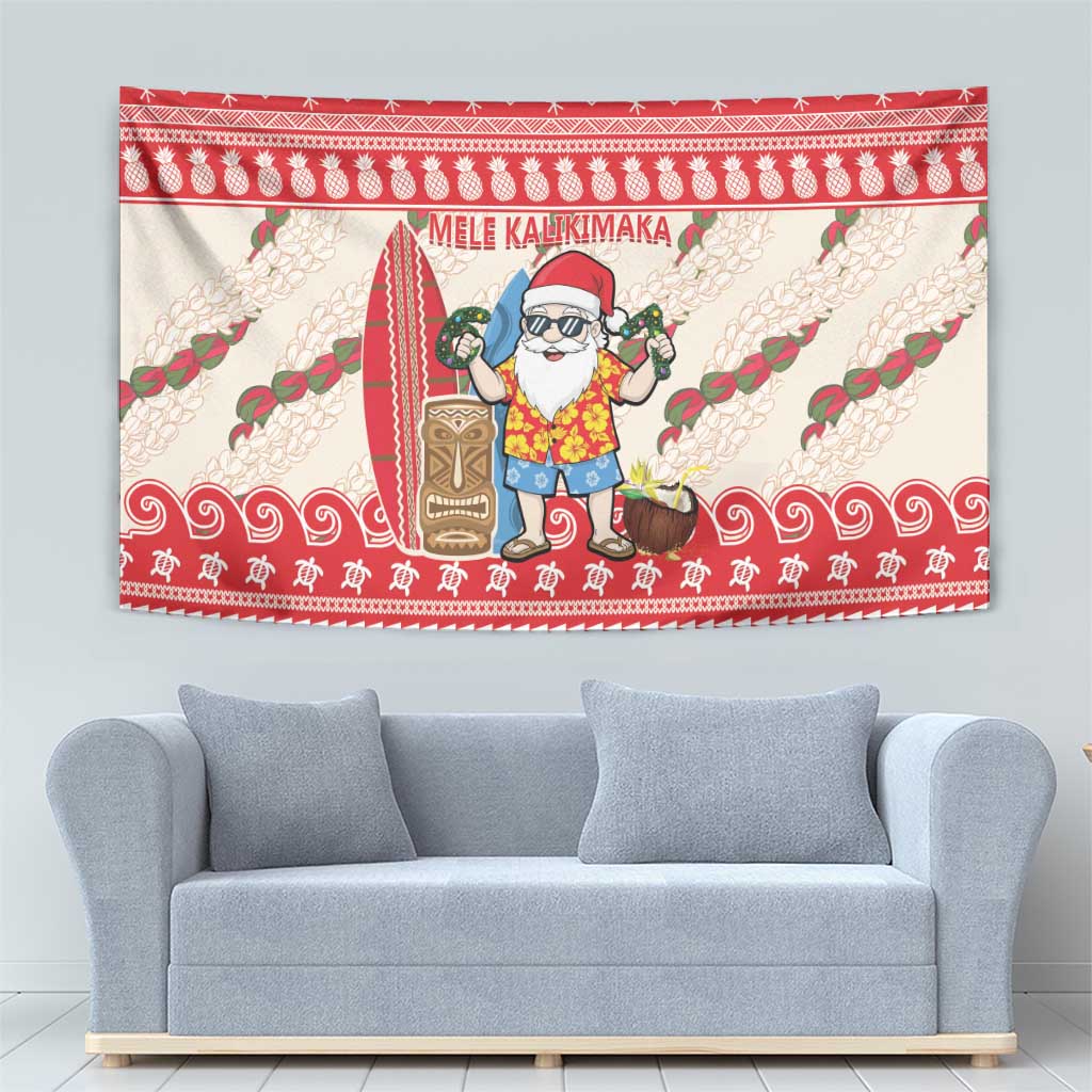 Hawaii Christmas Six Seven Tapestry Mele Kalikimaka Funny Santa 67 Gen Alpha Slang - Polynesian Pride
