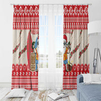 Hawaii Christmas Six Seven Window Curtain Mele Kalikimaka Funny Santa 67 Gen Alpha Slang - Polynesian Pride