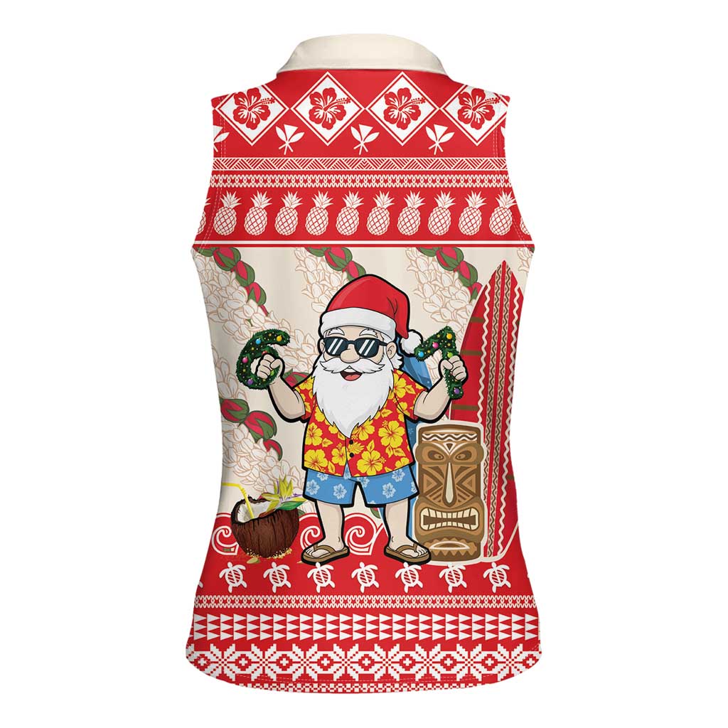 Hawaii Christmas Six Seven Women Sleeveless Polo Shirt Mele Kalikimaka Funny Santa 67 Gen Alpha Slang - Polynesian Pride