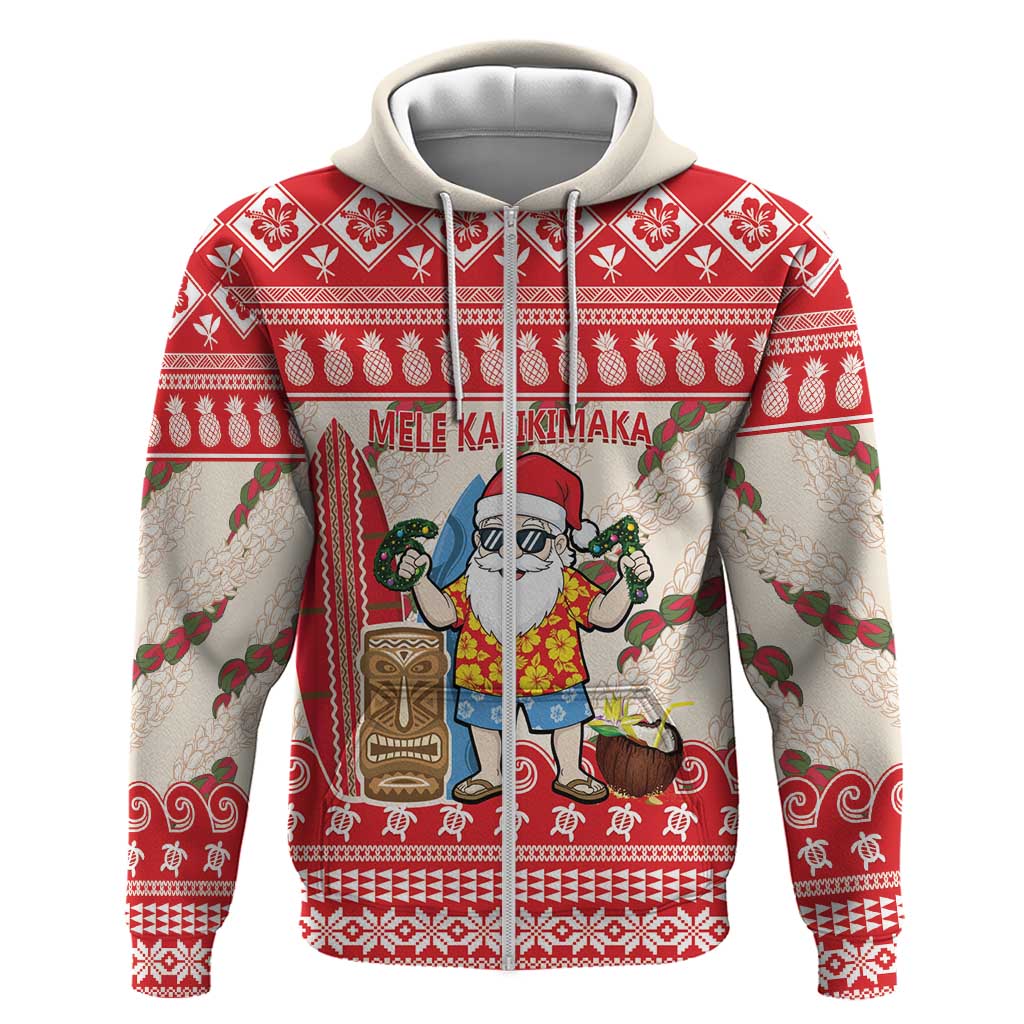 Hawaii Christmas Six Seven Zip Hoodie Mele Kalikimaka Funny Santa 67 Gen Alpha Slang - Polynesian Pride