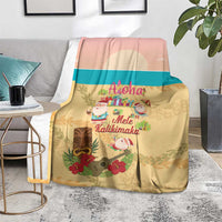 Aloha Hawaii Mele Kalikimaka Blanket Beachy Funny Santa Hawaiian Lei - Polynesian Pride