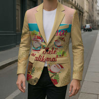 Aloha Hawaii Mele Kalikimaka Blazer Beachy Funny Santa Hawaiian Lei - Polynesian Pride