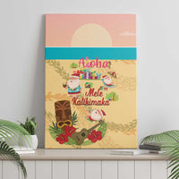 Aloha Hawaii Mele Kalikimaka Canvas Wall Art Beachy Funny Santa Hawaiian Lei - Polynesian Pride
