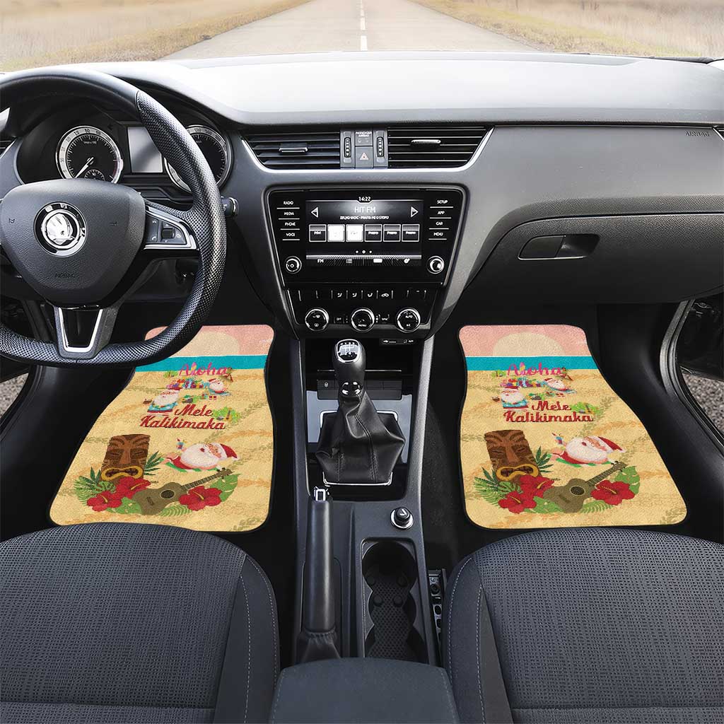 Aloha Hawaii Mele Kalikimaka Car Mats Beachy Funny Santa Hawaiian Lei - Polynesian Pride