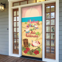 Aloha Hawaii Mele Kalikimaka Door Cover Beachy Funny Santa Hawaiian Lei - Polynesian Pride