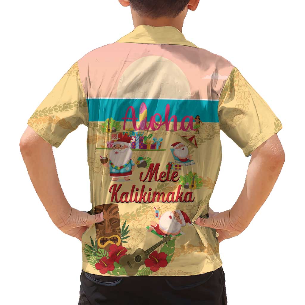 Aloha Hawaii Mele Kalikimaka Kid Hawaiian Shirt Beachy Funny Santa Hawaiian Lei - Polynesian Pride