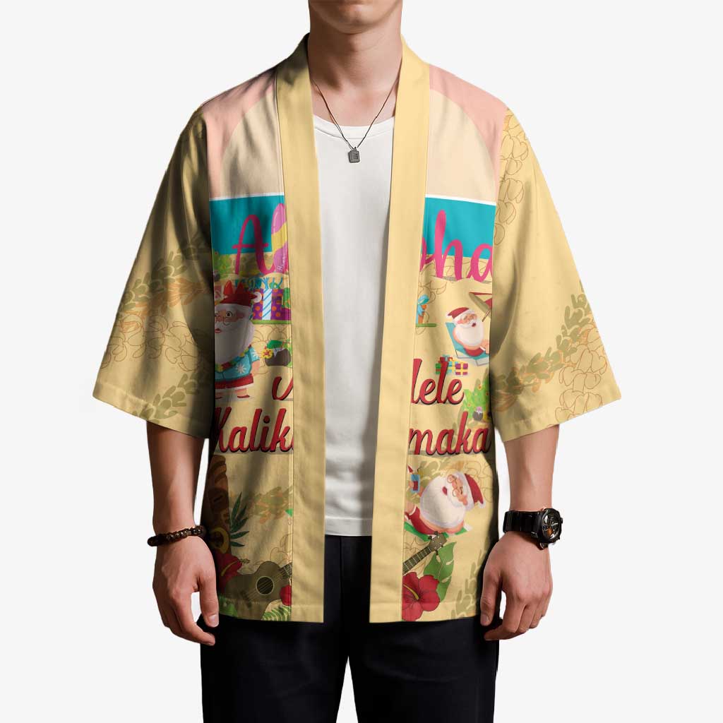 Aloha Hawaii Mele Kalikimaka Kimono Beachy Funny Santa Hawaiian Lei - Polynesian Pride