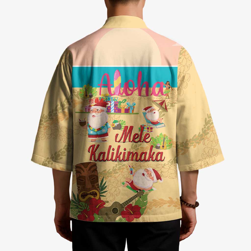 Aloha Hawaii Mele Kalikimaka Kimono Beachy Funny Santa Hawaiian Lei - Polynesian Pride