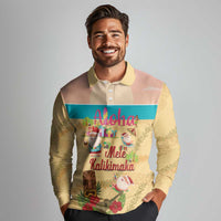 Aloha Hawaii Mele Kalikimaka Long Sleeve Polo Shirt Beachy Funny Santa Hawaiian Lei - Polynesian Pride