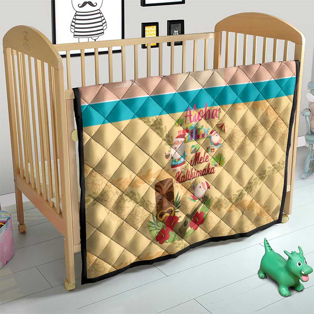 Aloha Hawaii Mele Kalikimaka Quilt Beachy Funny Santa Hawaiian Lei - Polynesian Pride