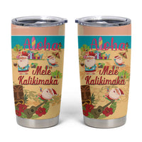 Aloha Hawaii Mele Kalikimaka Tumbler Cup Beachy Funny Santa Hawaiian Lei - Polynesian Pride