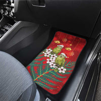 New Zealand Kakapo Christmas Car Mats Owl Parrot Santa Sliver Fern Manuka - Red - Polynesian Pride