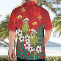 New Zealand Kakapo Christmas Hawaiian Shirt Owl Parrot Santa Sliver Fern Manuka - Red - Polynesian Pride