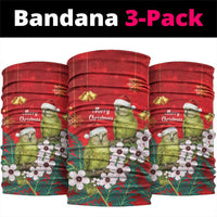 New Zealand Kakapo Christmas Neck Gaiter Owl Parrot Santa Sliver Fern Manuka - Red - Polynesian Pride