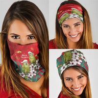 New Zealand Kakapo Christmas Neck Gaiter Owl Parrot Santa Sliver Fern Manuka - Red - Polynesian Pride