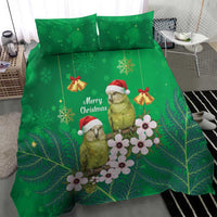 New Zealand Kakapo Christmas Bedding Set Owl Parrot Santa Sliver Fern Manuka - Green - Polynesian Pride