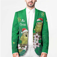 New Zealand Kakapo Christmas Blazer Owl Parrot Santa Sliver Fern Manuka - Green - Polynesian Pride
