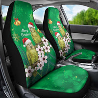 New Zealand Kakapo Christmas Car Seat Cover Owl Parrot Santa Sliver Fern Manuka - Green - Polynesian Pride