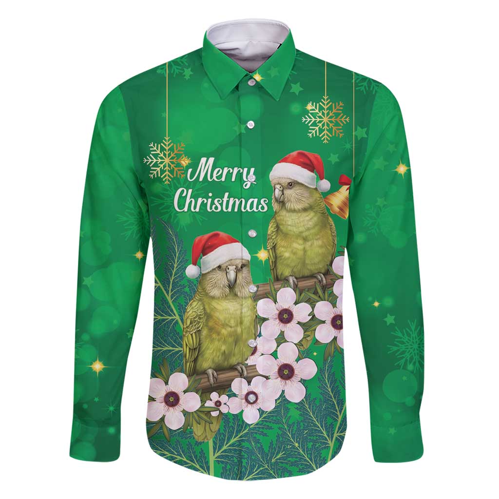 New Zealand Kakapo Christmas Family Matching Mermaid Dress and Hawaiian Shirt Owl Parrot Santa Sliver Fern Manuka - Green - Polynesian Pride