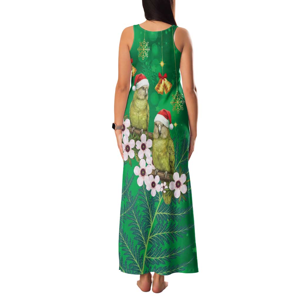 New Zealand Kakapo Christmas Family Matching Tank Maxi Dress and Hawaiian Shirt Owl Parrot Santa Sliver Fern Manuka - Green - Polynesian Pride