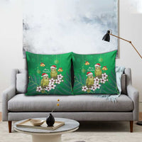 New Zealand Kakapo Christmas Pillow Cover Owl Parrot Santa Sliver Fern Manuka - Green - Polynesian Pride