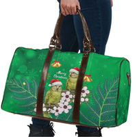 New Zealand Kakapo Christmas Travel Bag Owl Parrot Santa Sliver Fern Manuka - Green - Polynesian Pride