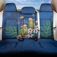 New Zealand Kakapo Christmas Back Car Seat Cover Owl Parrot Santa Sliver Fern Manuka - Blue - Polynesian Pride