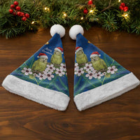 New Zealand Kakapo Christmas Santa Hat Owl Parrot Santa Sliver Fern Manuka - Blue - Polynesian Pride