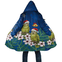 New Zealand Kakapo Christmas Cloak Owl Parrot Santa Sliver Fern Manuka - Blue - Polynesian Pride