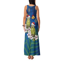 New Zealand Kakapo Christmas Family Matching Tank Maxi Dress and Hawaiian Shirt Owl Parrot Santa Sliver Fern Manuka - Blue - Polynesian Pride