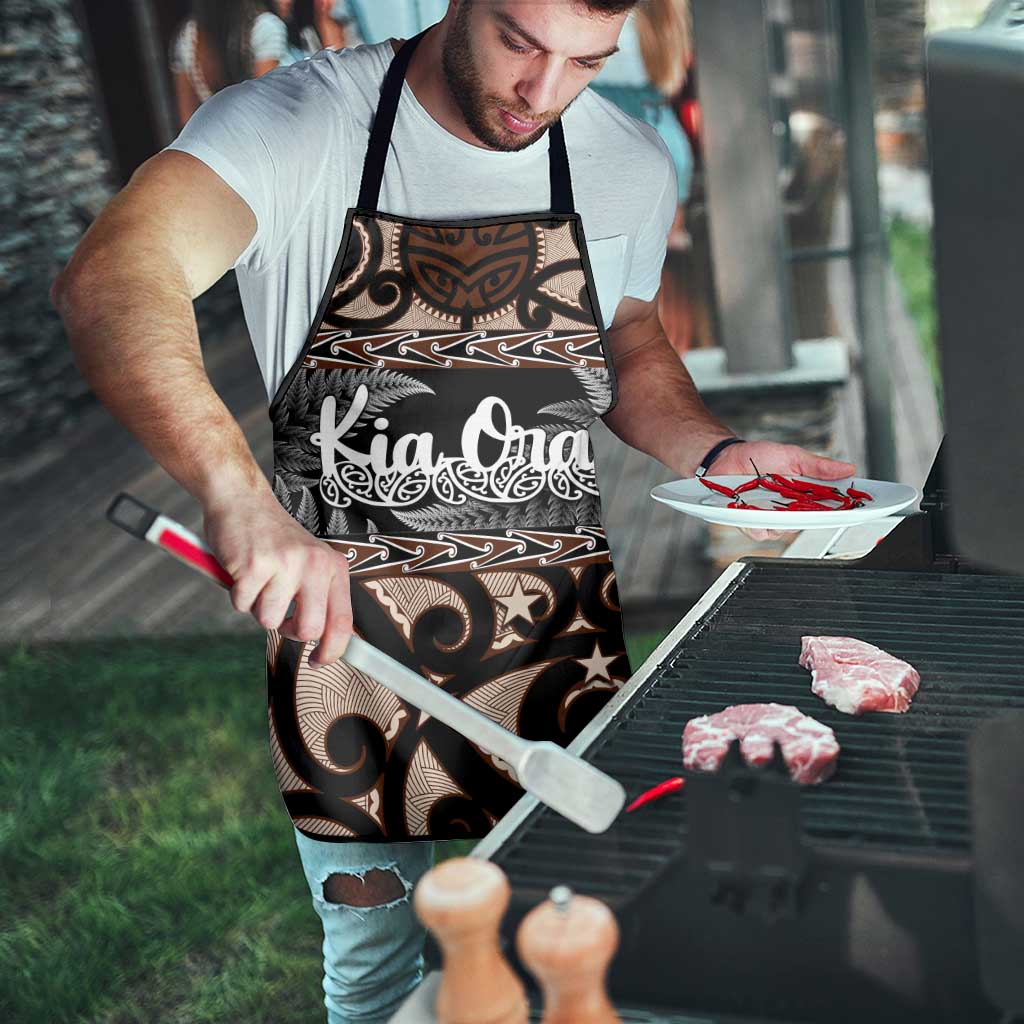 Kia Ora New Zealand Apron Aotearoa Proud Maori Silver Fern - Polynesian Pride