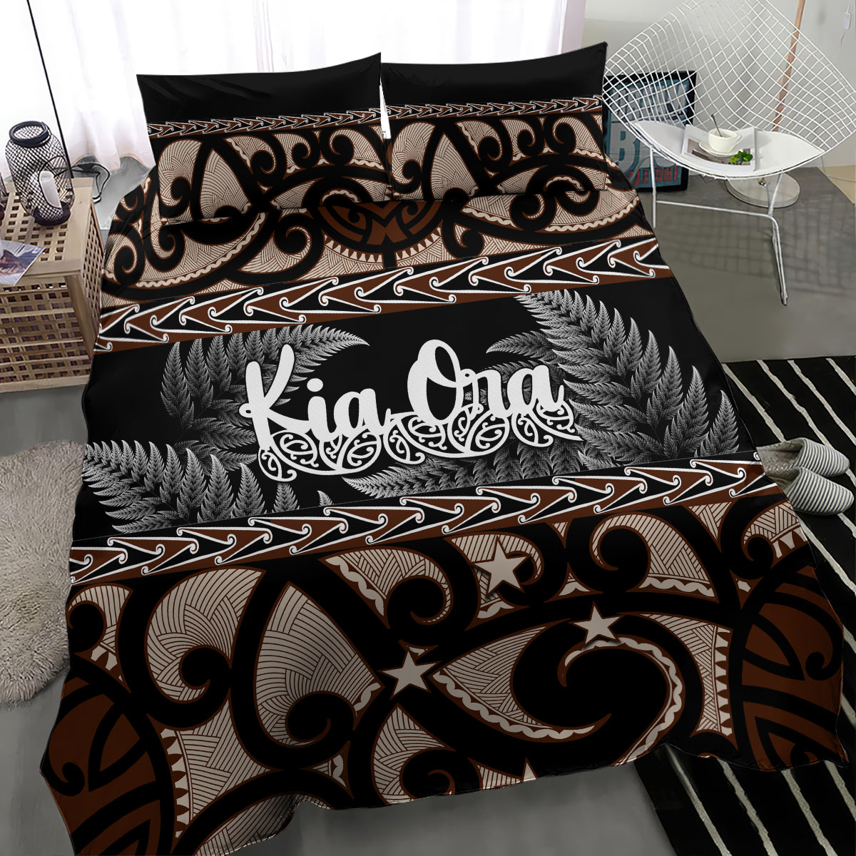 Kia Ora New Zealand Bedding Set Aotearoa Proud Maori With Silver Fern LT14 - Polynesian Pride