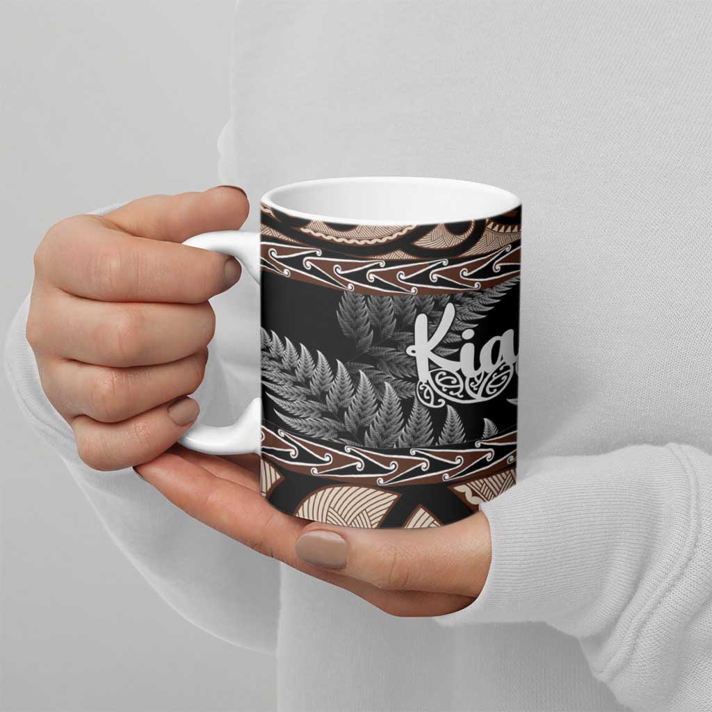 Kia Ora New Zealand Ceramic Mug Aotearoa Proud Maori Silver Fern - Polynesian Pride