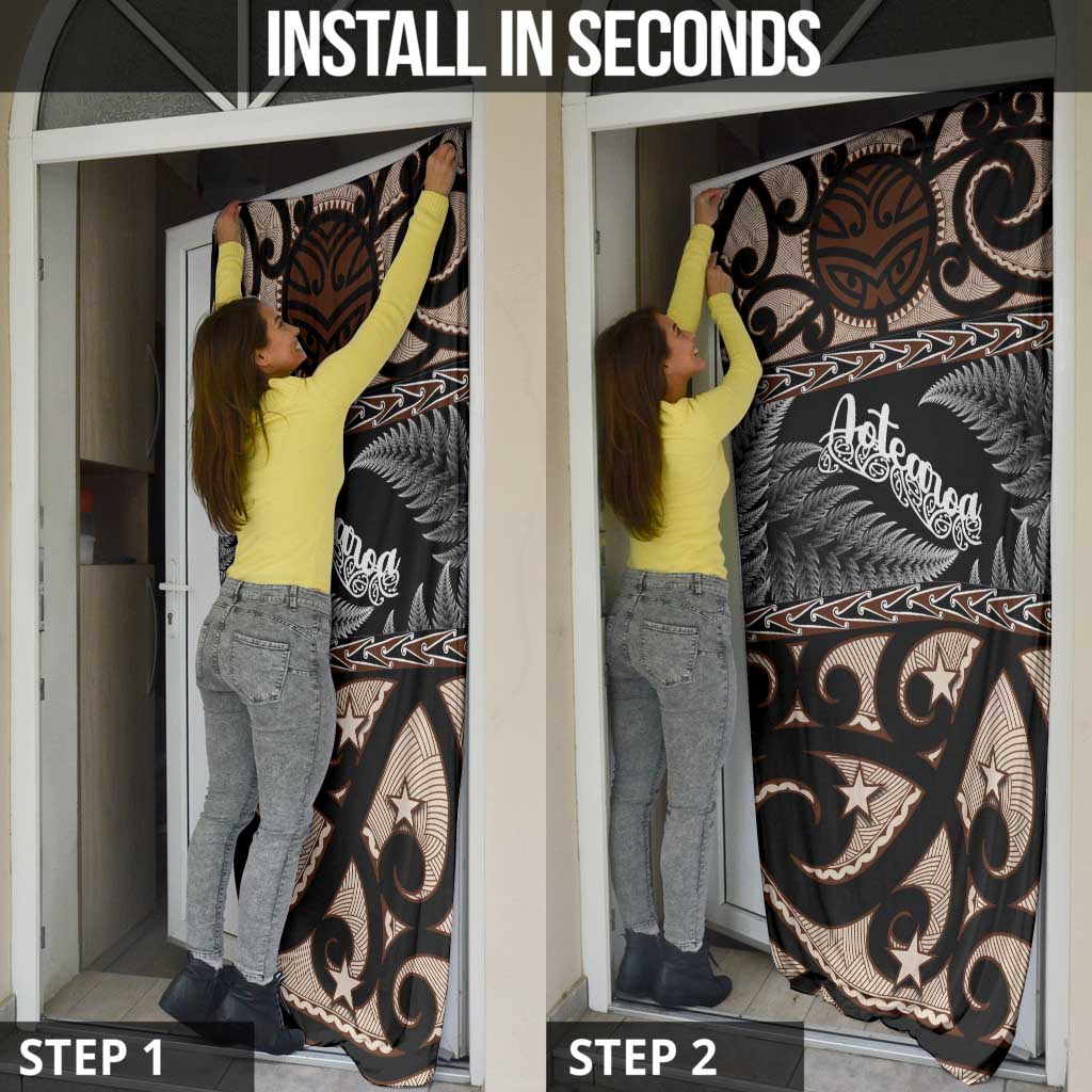 Kia Ora New Zealand Door Cover Aotearoa Proud Maori Silver Fern - Polynesian Pride