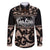Kia Ora New Zealand Family Matching Off Shoulder Short Dress and Hawaiian Shirt Aotearoa Proud Maori With Silver Fern LT14 Dad's Shirt - Long Sleeve Black - Polynesian Pride
