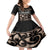 Kia Ora New Zealand Family Matching Tank Maxi Dress and Hawaiian Shirt Aotearoa Proud Maori With Silver Fern LT14 Daughter's Dress Black - Polynesian Pride