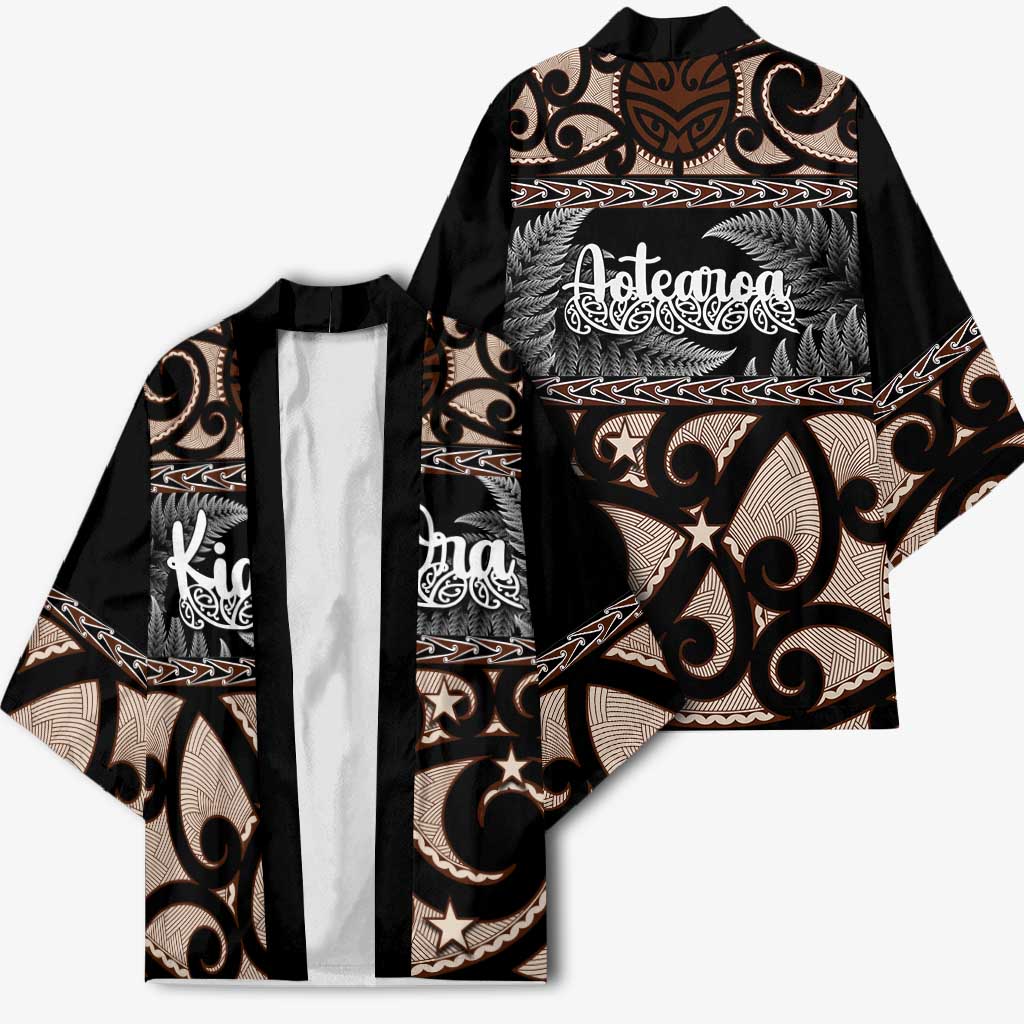 Kia Ora New Zealand Kimono Aotearoa Proud Maori Silver Fern - Polynesian Pride
