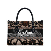 Kia Ora New Zealand Leather Bag Aotearoa Proud Maori Silver Fern - Polynesian Pride